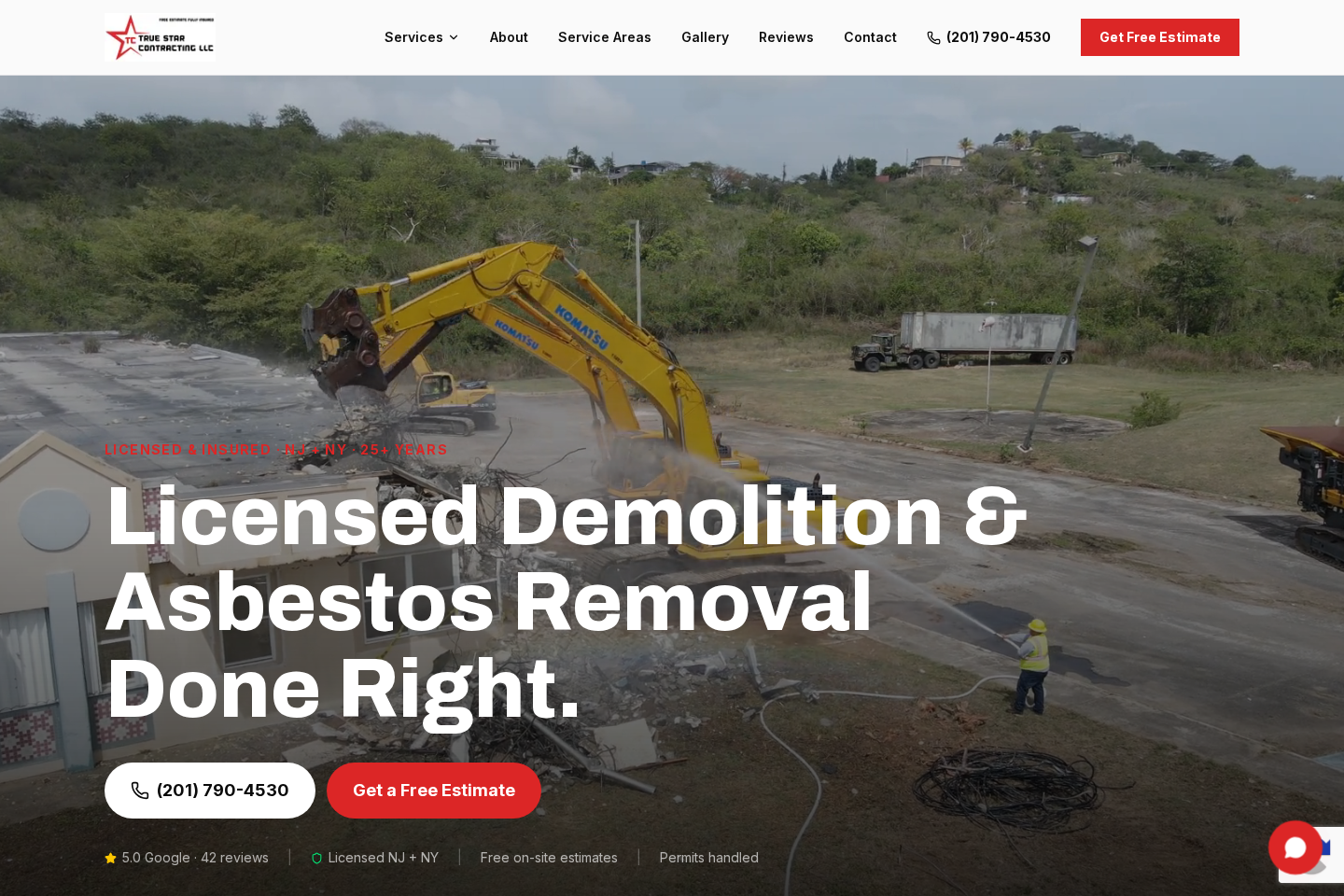 True Star Contracting website