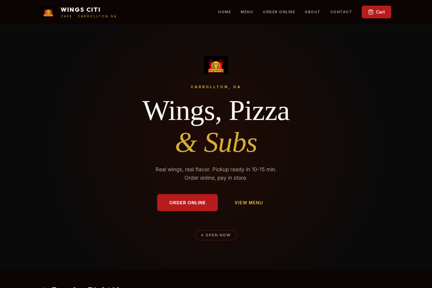 Wings Citi Cafe website